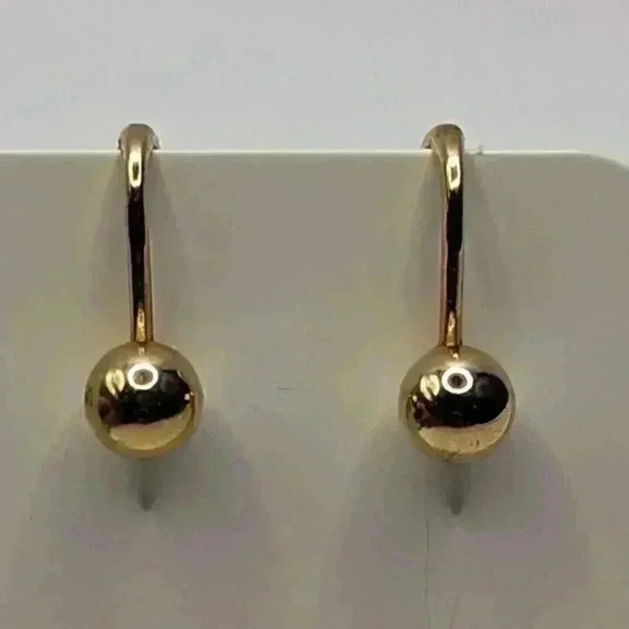 Vintage Crown Trifari Clip on Goldtone Stud Ball Earrings Excellent Condition - Picture 2 of 5